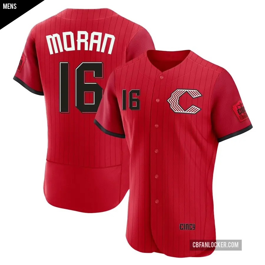 Men's Cincinnati Reds ＃16 Colin Moran Authentic Red 2026 City Connect Stadium Jersey