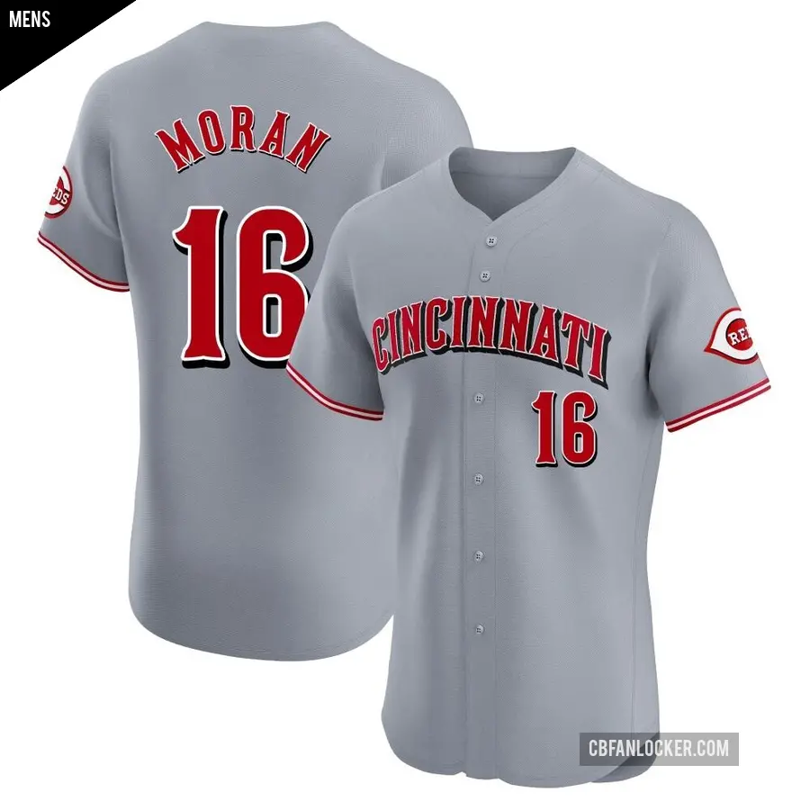 Men's Cincinnati Reds ＃16 Colin Moran Elite Gray Road Jersey