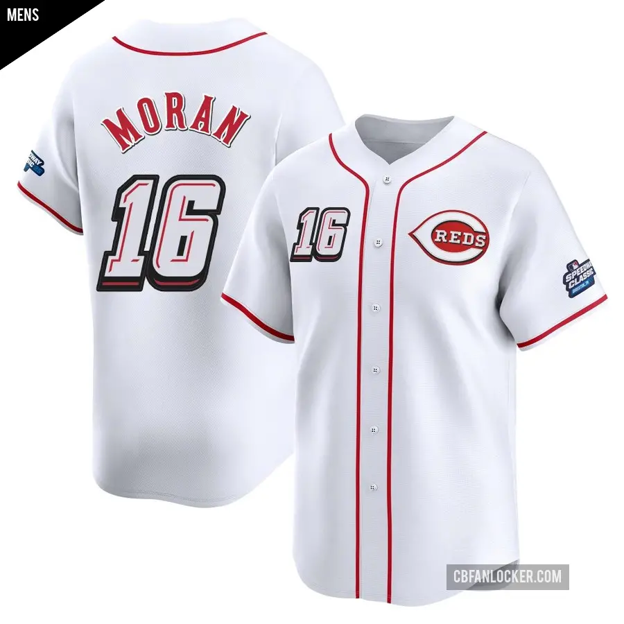 Men's Cincinnati Reds ＃16 Colin Moran Limited White 2025 Speedway Classic Alternate Jersey