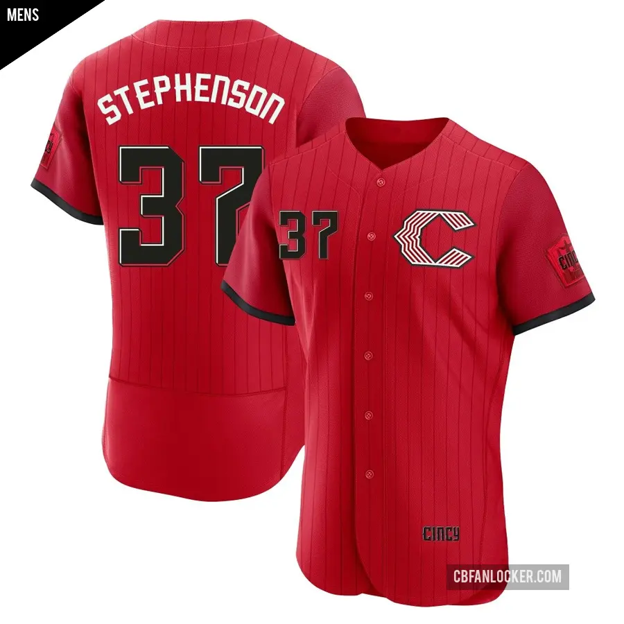 Men's Cincinnati Reds ＃37 Tyler Stephenson Authentic Red 2026 City Connect Stadium Jersey