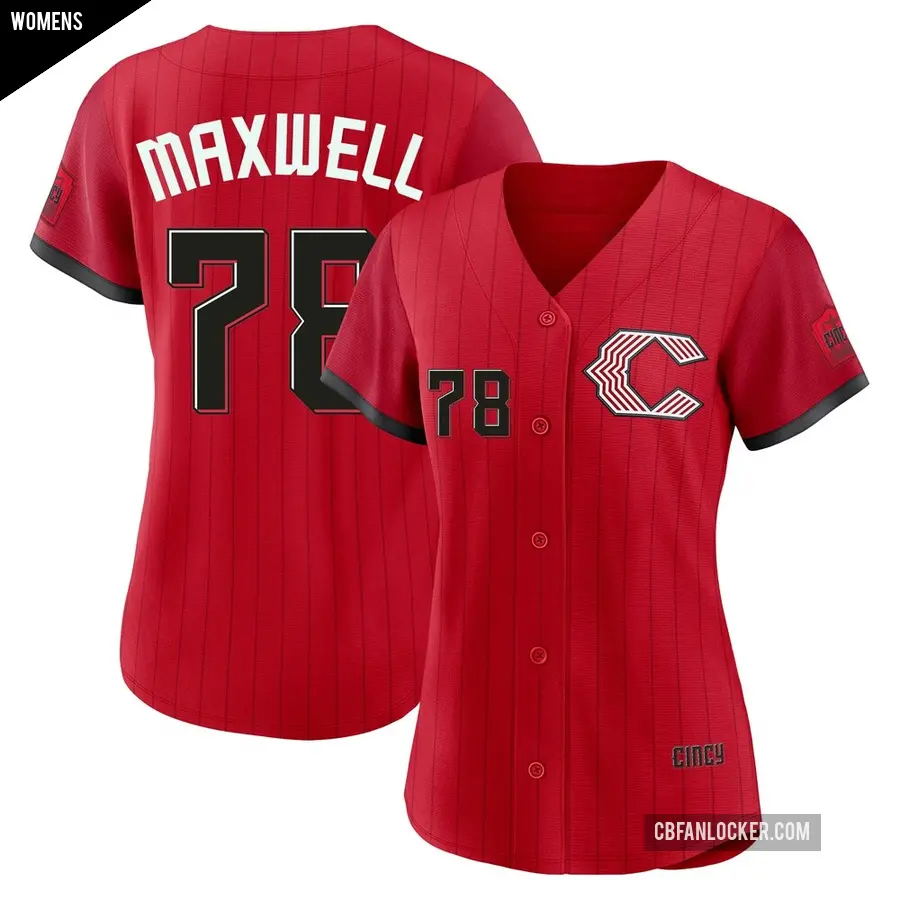 Women's Cincinnati Reds ＃78 Zach Maxwell Limited Red 2026 City Connect Stadium Jersey