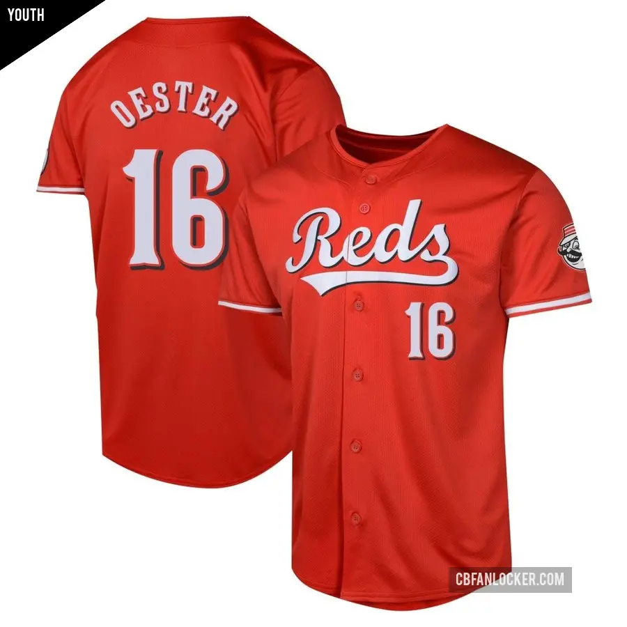 Youth Cincinnati Reds ＃16 Ron Oester Limited Red Alternate Jersey