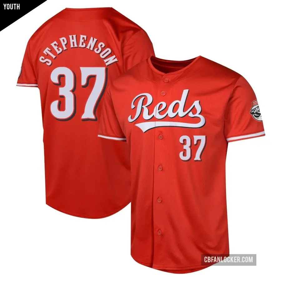Youth Cincinnati Reds ＃37 Tyler Stephenson Limited Red Alternate Jersey